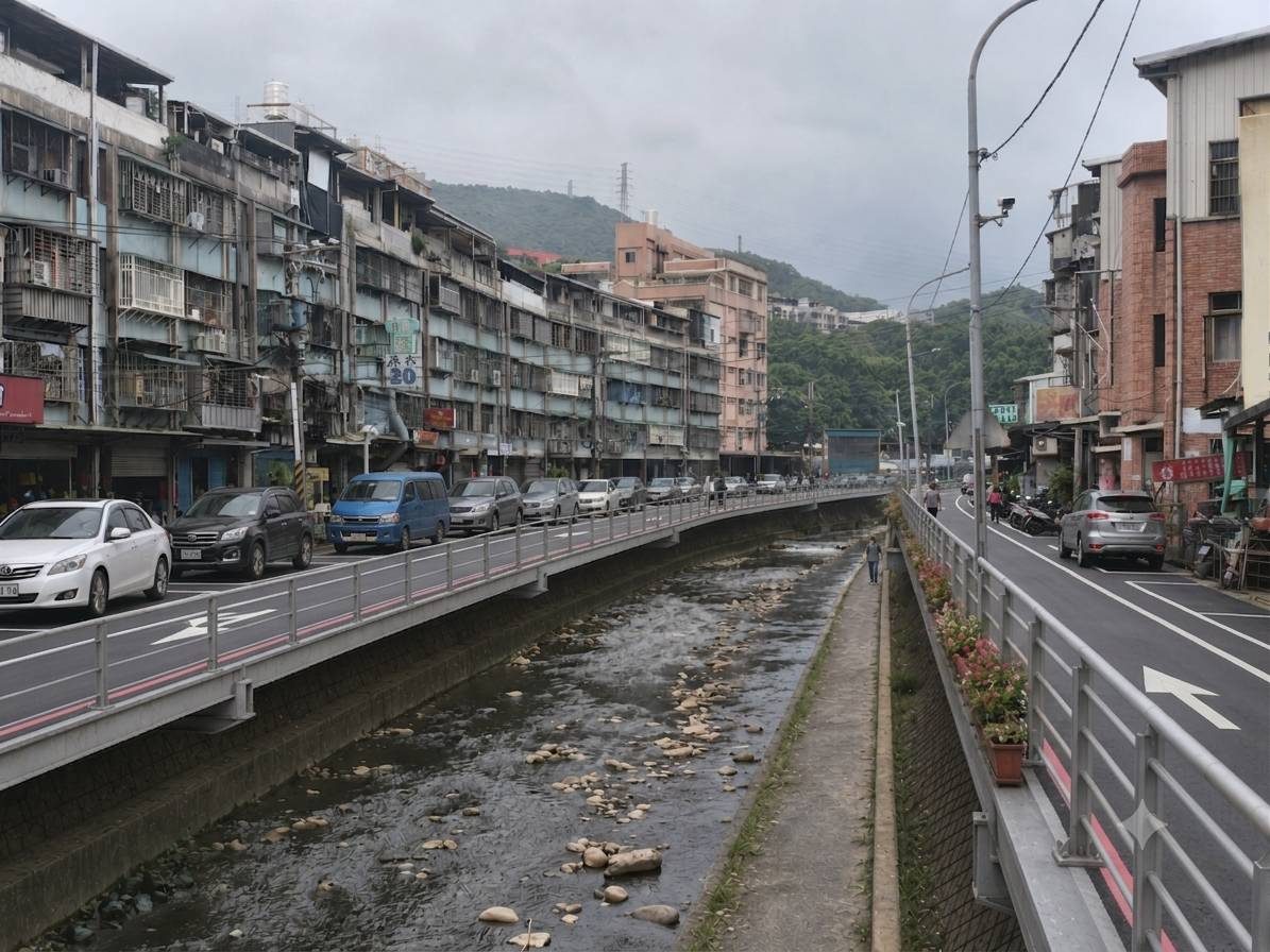塔寮坑溪懸臂式拓寬模擬示意圖